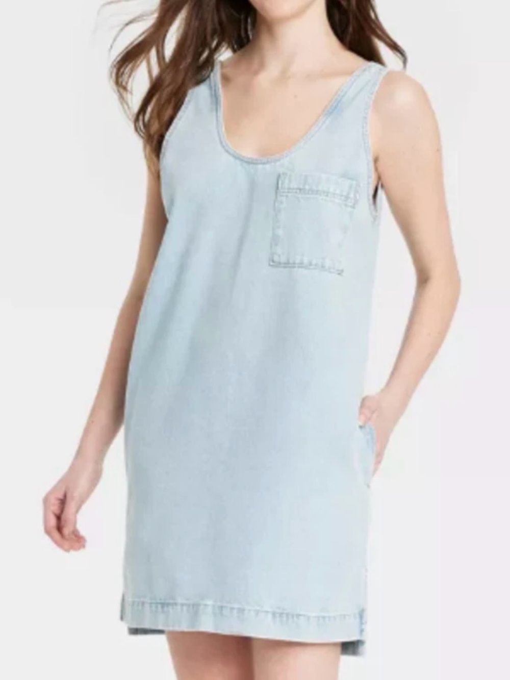 Women's Denim Tank Mini Dress - Universal Thread Light Wash size M